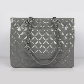 Chanel Handbags Gray Patent Leather with Silver Hardware 50995