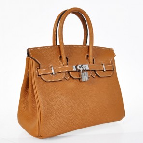 Hermes Birkin 25CM clemence leather in Camel with Silver hardware