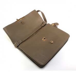 Celine Clasp Shoulder Bag Calfskin Gray