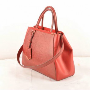 Fendi 2Jours Cannage&Ferrari Leather Tote Bag F2552S Wine