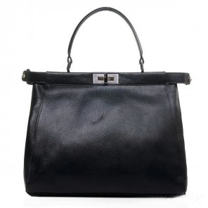 Fendi Peekaboo Bag Black Calfskin Leather F2292