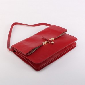 Celine Clasp Shoulder Bag Calfskin Red - Top quality trade