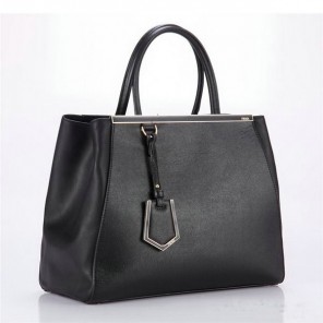 Fendi Fall Winter 2012 2Jours Black Original Leather Tote Bag F001