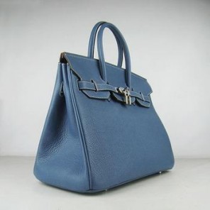 35CM Middle Blue Cowhells Stripe (silver)