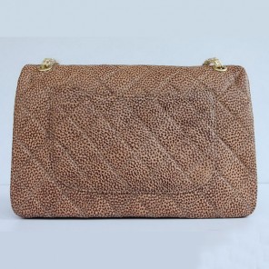 Chanel Flap Bag Quilted Ancient-Apricot Leather with Gold Chain 48102