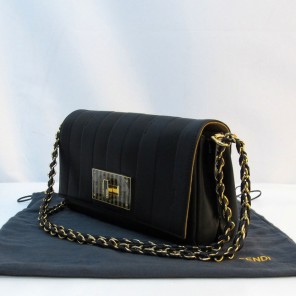 Fendi Genuine Cowskin leather in Black