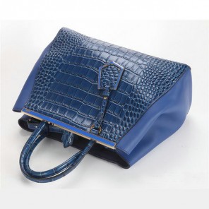 Fendi Fall Winter 2012 2Jours Original Croco Leather Tote Bag F001 Blue