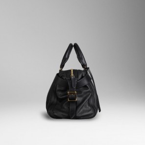 SMALL WASHED LEATHER BOWLING BAG