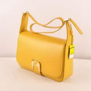 Fendi Chameleon Classic Saffiiano Leather Medium Shoulder Bag 2539 Yellow
