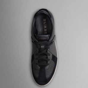 LEATHER AND SUEDE TRAINER