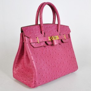 Hermes Birkin 30CM Ostrich stripes leather in Peach with Gold hardware