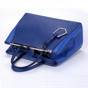 Fendi Fall Winter 2012 2Jours Blue Original Leather Tote Bag F001