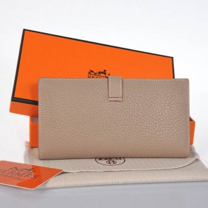 Hermes 2 flod original leather wallet in Light grey
