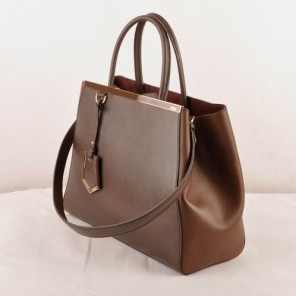 Fendi Fall Winter 2012 2Jours Saffiiano Leather Tote Bag 8BH250M Brown
