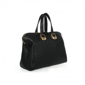 Fendi Large Chameleon Calfskin Top Zip Tote Bag F8812 Black