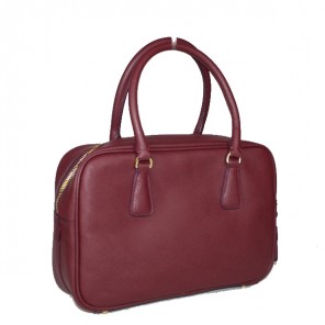 Prada Saffiano Leather Tote Bag BL1095 Bordeaux