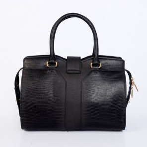 YSL Cabas Chyc lizard leather tote handbag 8220 black