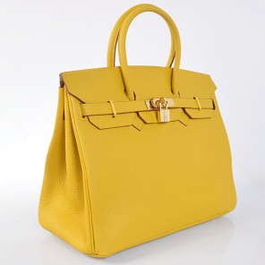 Hermes Birkin 35CM togo leather in Yellow with Gold hardware