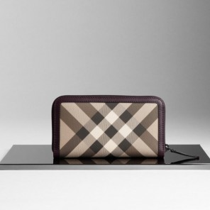 SMOKED CHECK ZIPAROUND WALLET