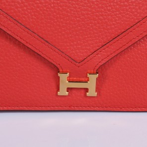 Hermes Liddy Bag clemence leather in Flame with Gold hardware