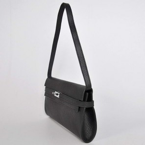 Hermes Kelly 26CM Shoulder Bag Clemence Black