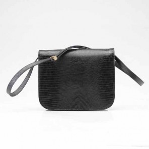 Celine Classic Box Large Flap Bag Black Lizard Pattern