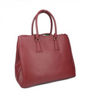 Prada Saffiano Calf Leather Tote Bag BN5023 Wine