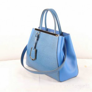 Fendi 2Jours Cannage&Ferrari Leather Tote Bag F2552S Blue