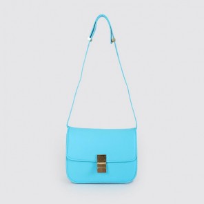 Celine Classic Box Small Flap Bag Calfskin Leather Aquamarine