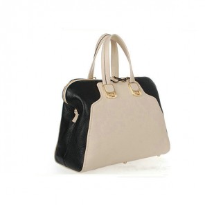 Fendi Large Chameleon Calfskin Top Zip Tote Bag F8812 OffWhite&Black