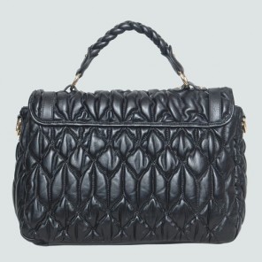 Miu Miu Matelasse Leather Top Handle 90289 Black