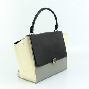 Celine Trapeze Bags 108904 Off-white Black Grey