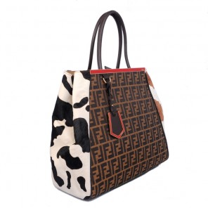Fendi 2Jours Fabric&Horsehair Tote Bag F2552M