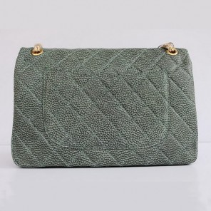 Chanel Flap Bag Quilted Ancient-Green Leather with Gold Chain