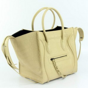 Celine Luggage Phantom Square Bags Crocodile Leather 108905 Apricot