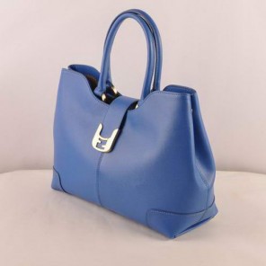 Fendi 2jours Saffiiano Leather Tote Bag 2546 Blue