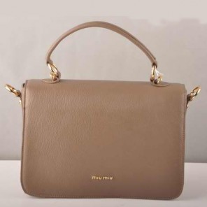 Miu Miu Leather Tote Bags 7431 Coffee