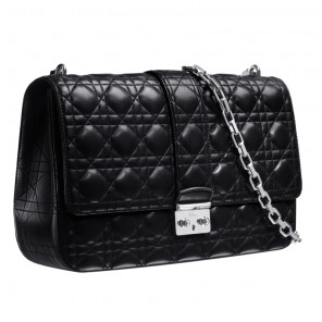 Black leather Miss Dior bag