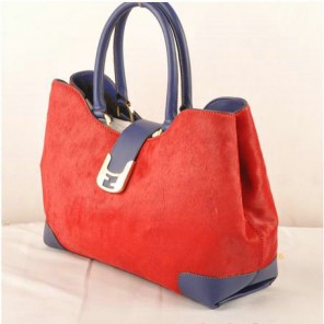 Fendi 2jours Horsehair Tote Bag F2546 Red