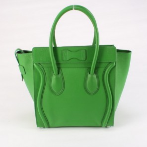 Celine Luggage Medium Green Handbags Black with Crocodile Pattern