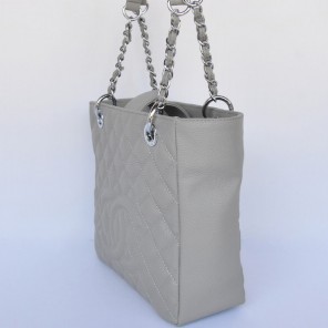 Chanel A50994 Grey Medium Shopping Bags Silver Hardware