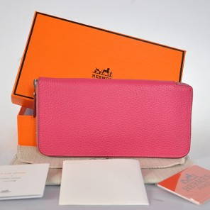 Hermes Evelyn Wallet clemence leather in Peach