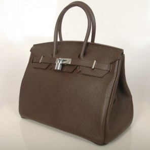 Hermes Birkin 35CM togo leather in Dark Brown with Silver hardware