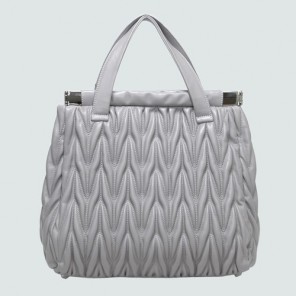 Miu Miu Matelasse Nappa Leather Tote Bags 90281 Grey