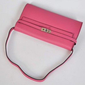 Hermes Kelly 26CM Shoulder Bag Clemence Peach