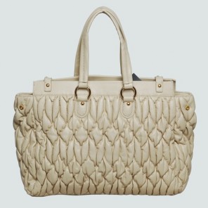 Miu Miu Matelasse Leather Tote Bag 90286 Beige