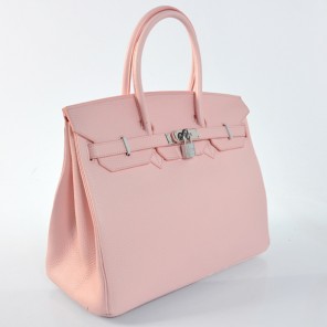Hermes Birkin 35CM clemence leather in Pink with Silver hardware
