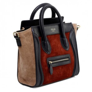 Celine Luggage Nano Bag Original Suede Leather Wine