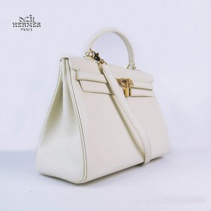 Hermes Kelly 35cm Togo Leather Bag Beige 6308 Gold Hardware