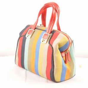 Fendi Fall Winter 2012 Pequin Tote Bag F2545 Red